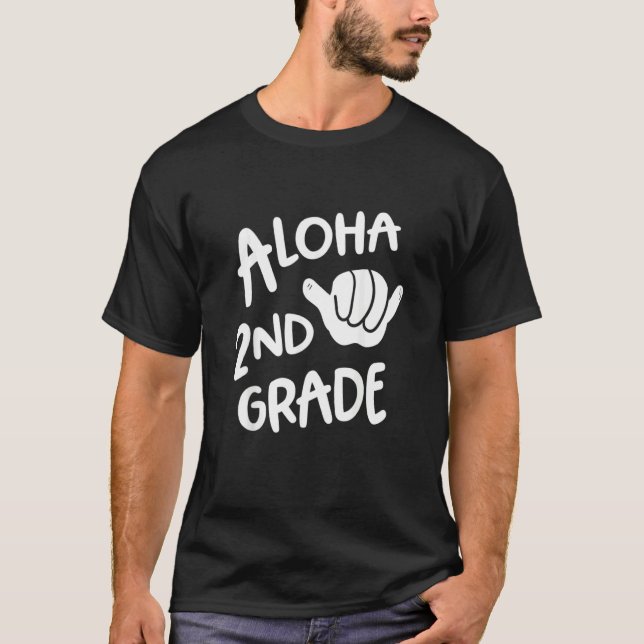 Camiseta Aloha 2º Grado De Vuelta A La Escuela Hawaii Shaka (Anverso)
