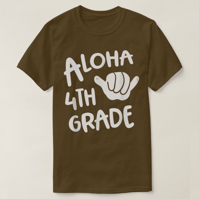 Camiseta Aloha 4º Grado De Vuelta A La Escuela Hawaii Shaka (Diseño del anverso)