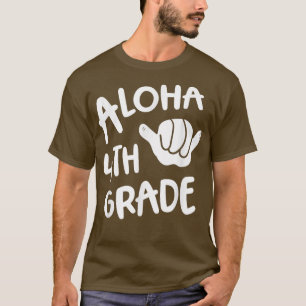 Camiseta Aloha 4º Grado De Vuelta A La Escuela Hawaii Shaka