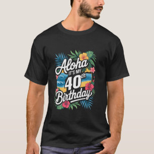Camiseta Aloha 40 Aniversario del tema hawaiano Hawaii Trop