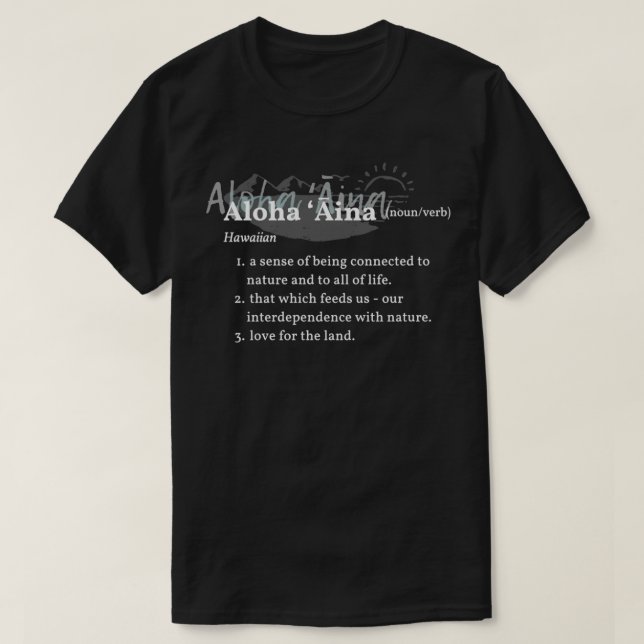 Camiseta Aloha Aina Amor a la tierra (Diseño del anverso)