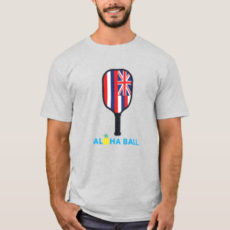 Camiseta Aloha Ball Bandera Hawaii Pickleball Paddle básico