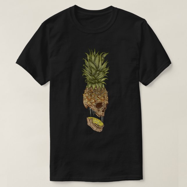 Camiseta Aloha Beach Hawaii verano con piña de cráneo hawai (Diseño del anverso)