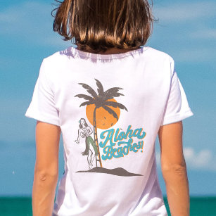 Camiseta Aloha Beach Hula Chica Hawaii Retro Hawái