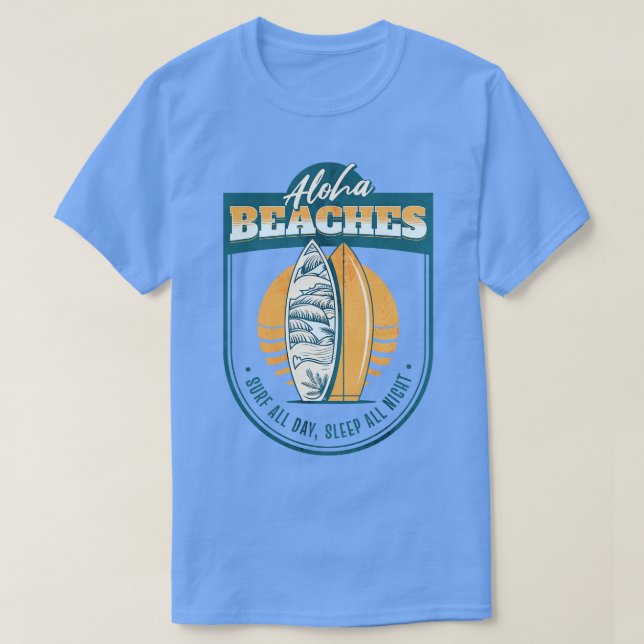 Camiseta Aloha Beach Surfboards Surfing Hawaii T (Diseño del anverso)