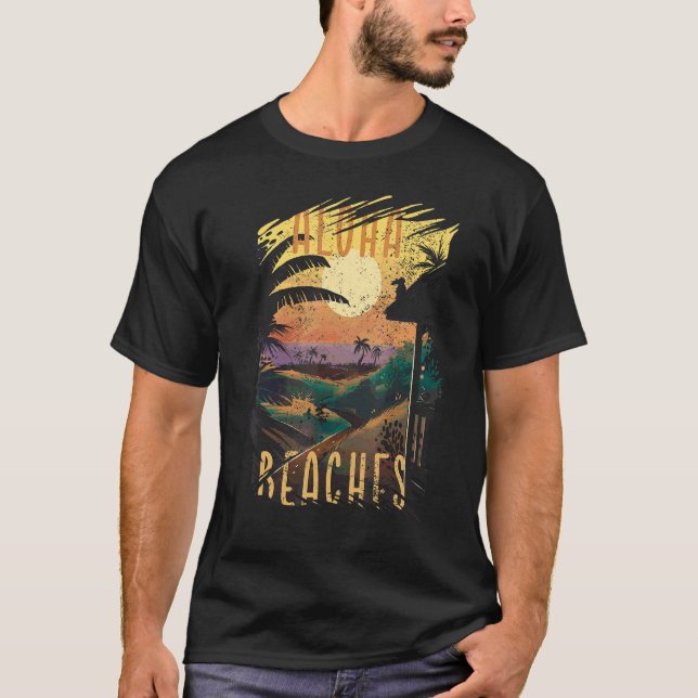 Camiseta Aloha Beach Vintage Hawaii Beach Tropical Vacat (Anverso)