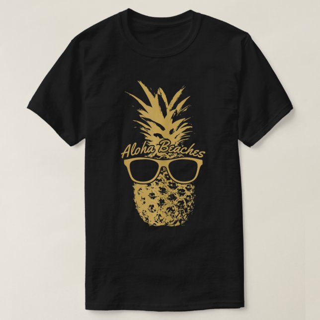 Camiseta Aloha Beaches Funny Pineapple Summer Hawaiian Rega (Diseño del anverso)