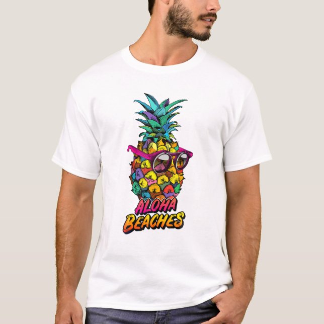 Camiseta Aloha Bebe Hawaii Hawái Playa Cute de Piña de Piña (Anverso)