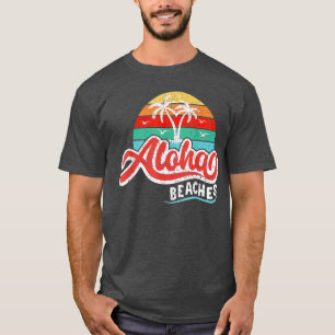 Camiseta Aloha Bebida Funny Tropical Beach Retro Palm Tree