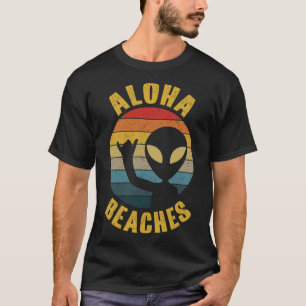 Camiseta Aloha Bebida Graciosa Retro Hawaii Shaka Alien Haw