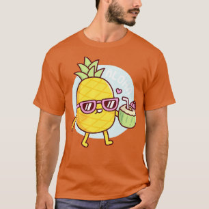 Camiseta Aloha Cute Pineapple Con Gafas De Sol Y Coco W