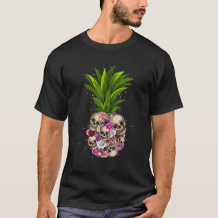 Camiseta Aloha es divertida en el cráneo de las piñas y haw