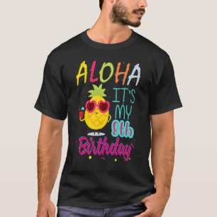 Camiseta Aloha es mi 8 cumpleaños hawaiano niño de 8 años