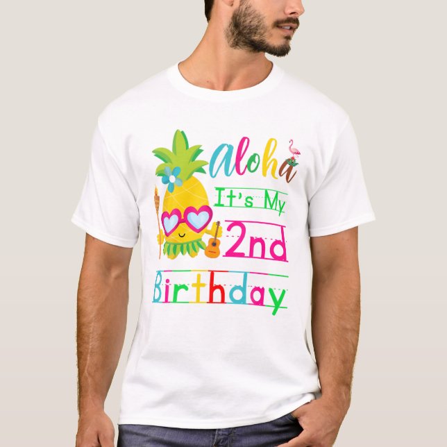 Camiseta Aloha es mi segundo cumpleaños, Lua, segundo Chica (Anverso)