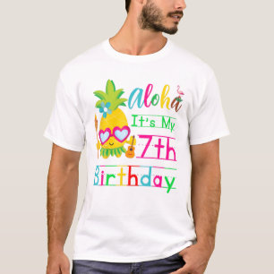 Camiseta Aloha es mi sétimo cumpleaños, Lua, segundo Chicas
