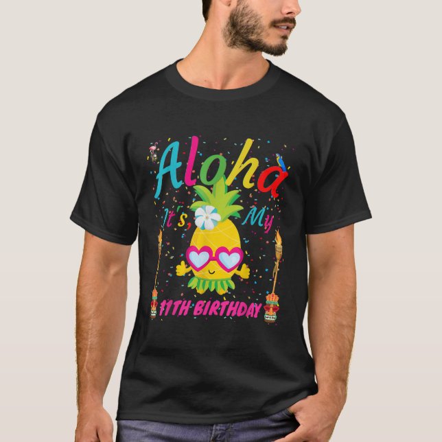 Camiseta Aloha es mi undécimo cumpleaños Chicas de Hawaii S (Anverso)