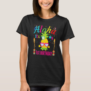 Camiseta Aloha First Baby Birthday Hawaii Flamingo Chicas L
