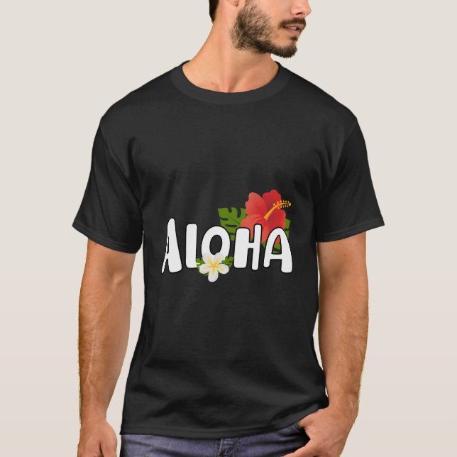 Camiseta Aloha Flower Hawaii Print Aloha Hawaii (Anverso)