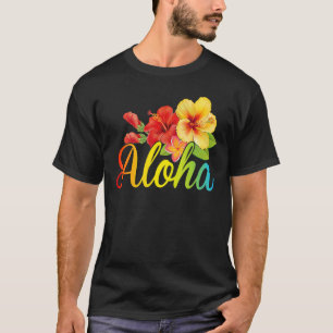 Camiseta Aloha Flowers Hawaii Beach Luau Fiesta