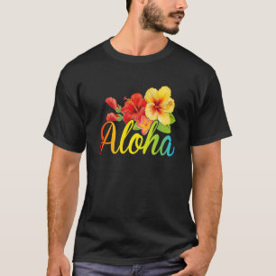 Camiseta Aloha Flowers Hawaii Beach Luau Fiesta
