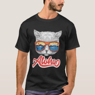 Camiseta Aloha Gafas De Sol Gafas De Gato Hawaianas Gracios