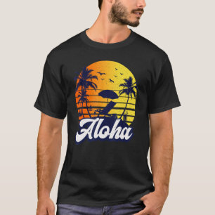 Camiseta Aloha Hawái Playa de la puesta de sol hawaiana Ret