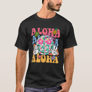 Camiseta Aloha Hawaiano Cara Sonriente Lindo Shaka Hibisco 