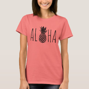 Camiseta aloha hawaiano piña negra