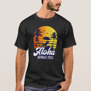 Camiseta Aloha Hawaii 2023 Hawaii Sunset Beach Retro Prem