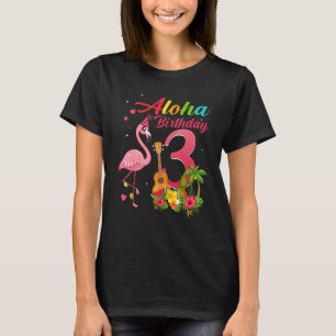 Camiseta Aloha Hawaii 3 cumpleaños 3 años de edad Flamingo