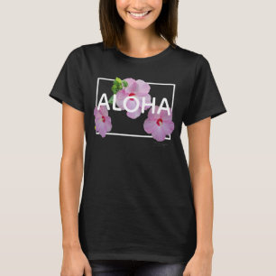 Camiseta Aloha Hawaii 3 Hibisco Rosa Tropical Floral
