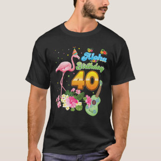 Camiseta Aloha Hawaii 40 Años Flamingo De 40 Años H