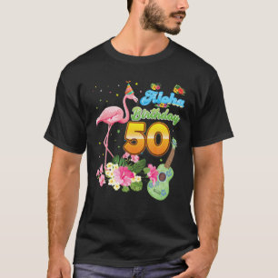 Camiseta Aloha Hawaii 50 Aniversario Flamingo De 50 Años H