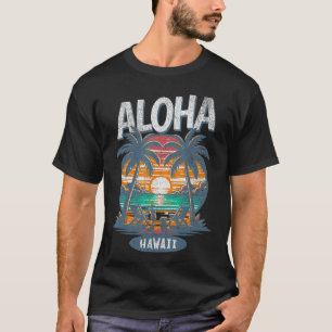Camiseta Aloha Hawaii Beach Sunset Vintage Tropical Hawaii
