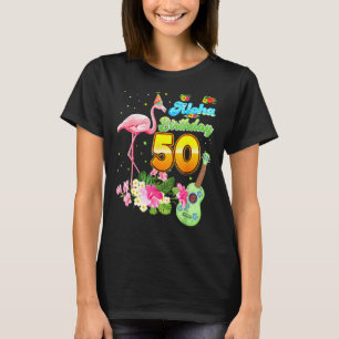 Camiseta Aloha Hawaii Flamingo de 50 años de edad Flamingo