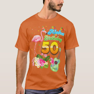 Camiseta Aloha Hawaii Flamingo de 50 años de edad Flamingo 