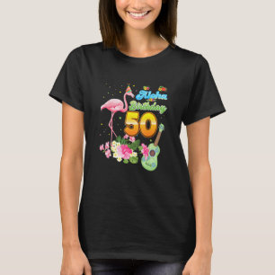 Camiseta Aloha Hawaii Flamingo de 50 años de edad Flamingo