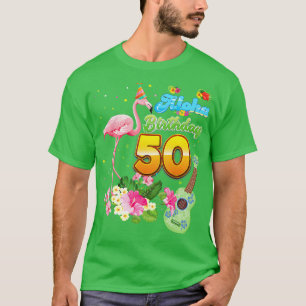 Camiseta Aloha Hawaii Flamingo de 50 años de edad Flamingo 