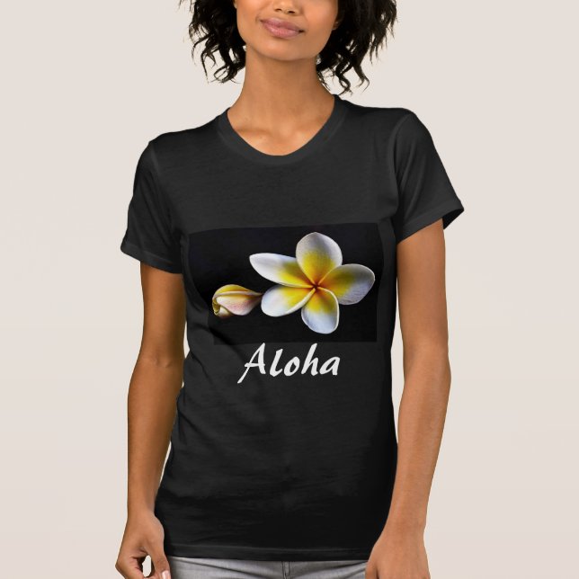Camiseta Aloha Hawaii Frangipani florece Plumerias (Anverso)