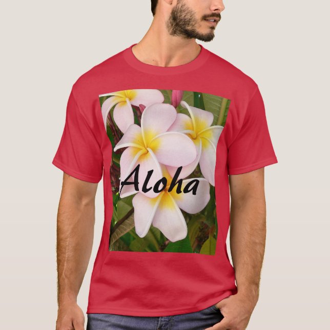 Camiseta Aloha Hawaii Frangipani florece Plumerias (Anverso)