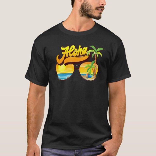 Camiseta Aloha Hawaii Hawaii Isla Hawái Gafas de sol Palmer (Anverso)