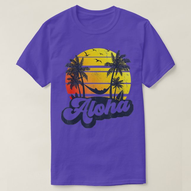 Camiseta Aloha Hawaii Hawaii Isla Hawaii Palm Trees Beach V (Diseño del anverso)