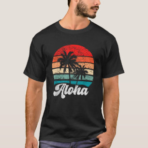 Camiseta Aloha Hawaii Hawaii Isla Palm Tree Beach Retro