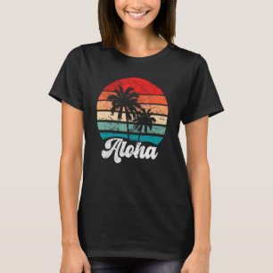 Camiseta Aloha Hawaii Hawaii Isla Palm Tree Beach Retro
