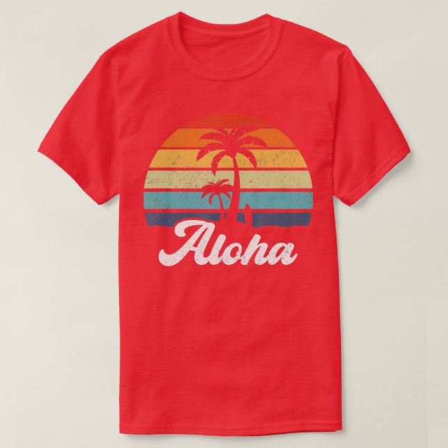 Camiseta Aloha Hawaii Hawaii Isla Shirt Palm Beach Surf (Diseño del anverso)