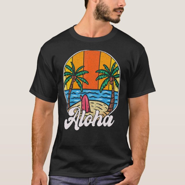 Camiseta Aloha Hawaii Hawaii Para Niños Chicas Palm Tree Su (Anverso)