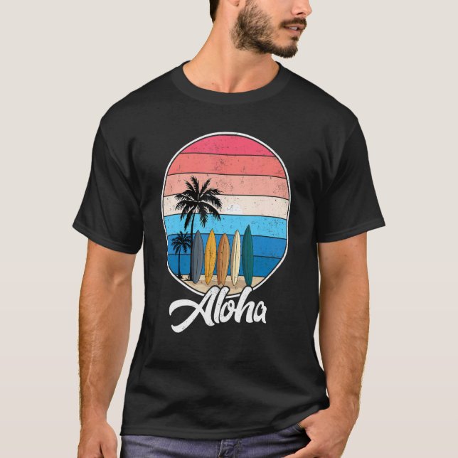 Camiseta Aloha Hawaii Hawaii Para Niños Chicas Palm Tree Su (Anverso)