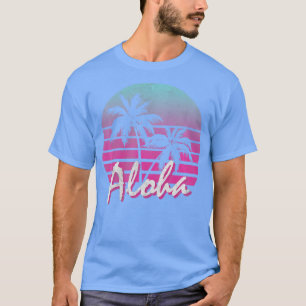 Camiseta Aloha Hawaii Hawaiian Island Palm Beach Surf Vinta