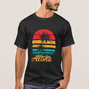 Camiseta Aloha Hawaii Isla Hawaii Árbol de Palma estilo ret