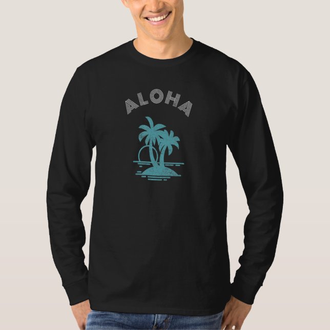 Camiseta Aloha Hawaii Isla Hawaii Palm Tree Beach Vacat (Anverso)